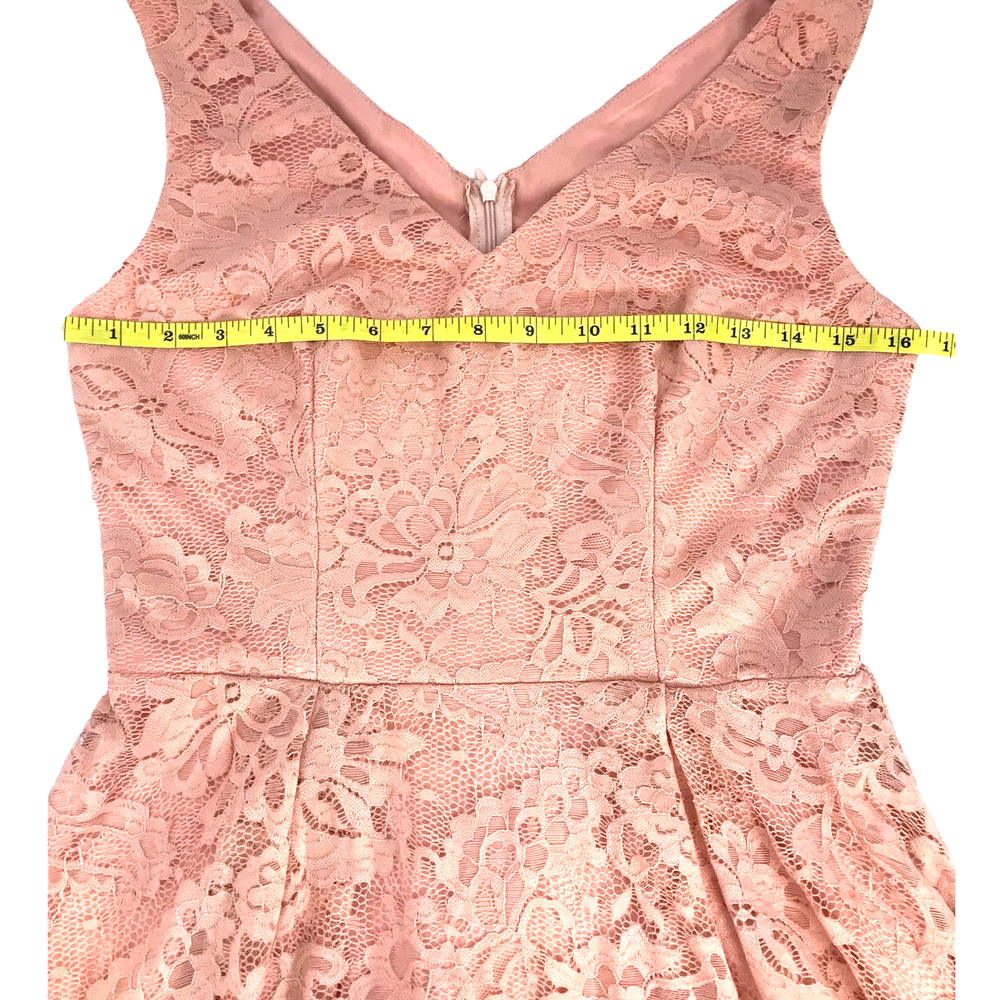 Muadress Muted Coral V Neck Sleeveless Fit and Flare Hi Low Cocktail Dress Med - Picture 10 of 13